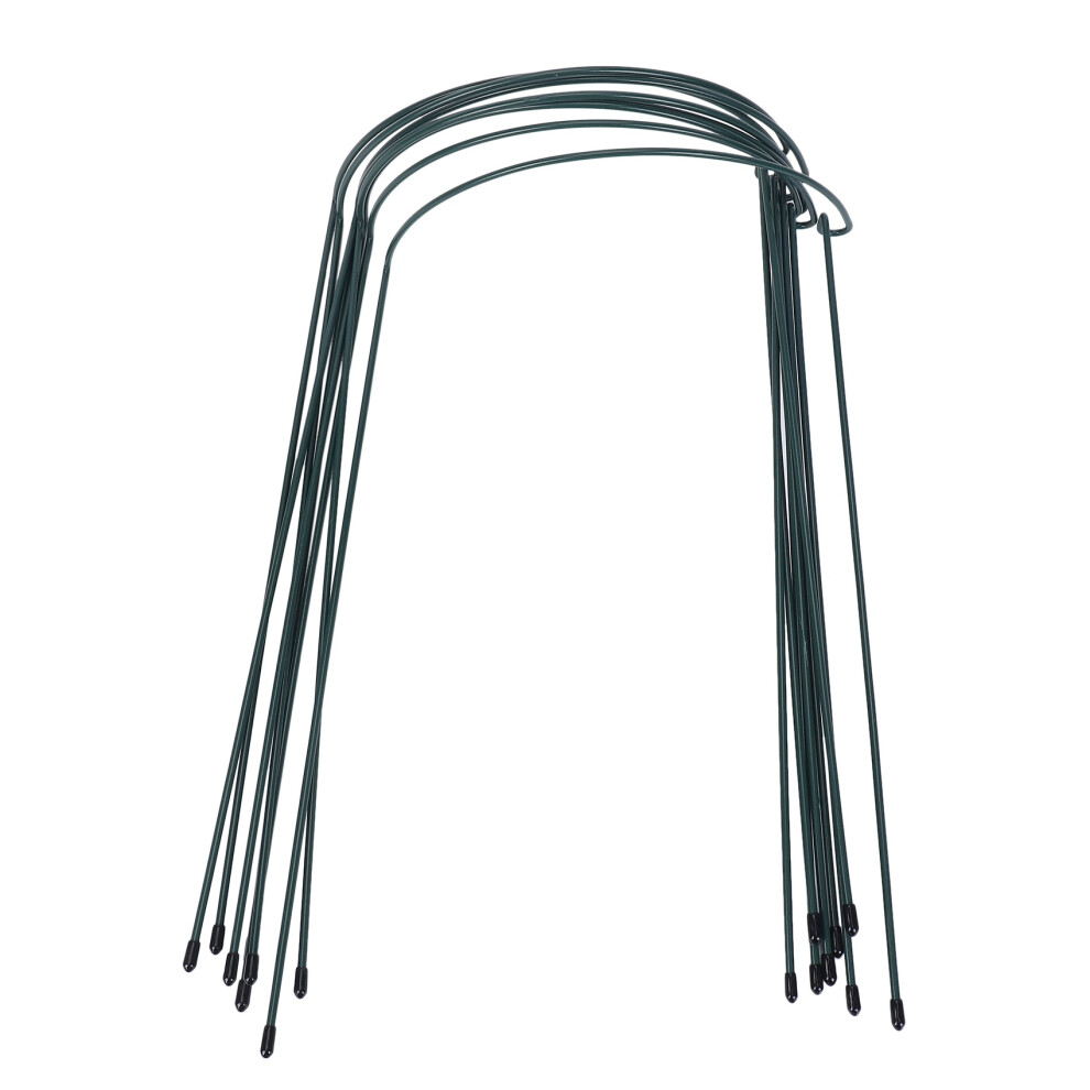 Plant Support Stake, 8-Pack Half Round Metal Garden Plant Supports, Garden Plant Support Ring, Garden Border Green