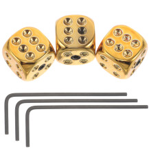 3Set Metall Gitarrenknöpfe Würfelform Gold Mit Schlüssel Für E-Gitarre