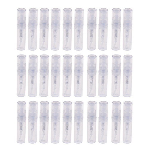 Transparent 2 ML Spray Plastic Bottle Spray Perfume Empty Sample Bottle Suitable for Travel Party 60Pcs