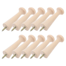 30Stk Solide Holz Garderobenhaken Schraubbar Wandmontage Khaki