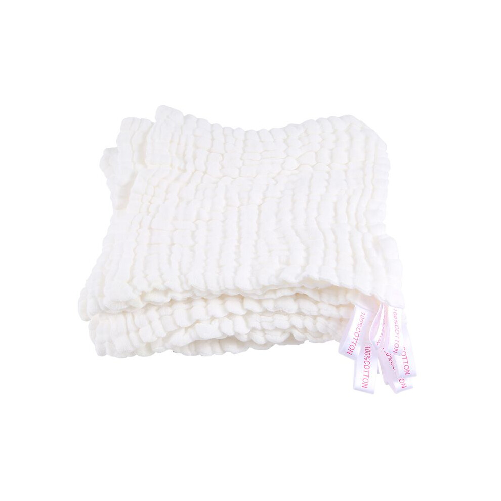 Baby Muslin Bath Towels, 10 Pack of Reusable Soft Absorbent Cotton Baby Face Towel, for Baby'S Delicate Skin White