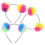 3Stk Pompom Headband Irisierend Flauschig Bunt 4