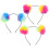 3Stk Pompom Headband Irisierend Flauschig Bunt 8