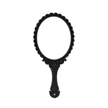 3Stk Retro Handspiegel Schwarz Mit Kosmetikspiegel Tragbar