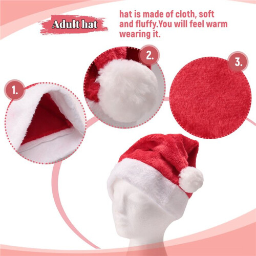 Kerstmuts Kerstmuts Kerstdagkostuum Aankleden Pluche Dikke Kerstmuts Volwassene 1