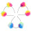 3Stk Pompom Headband Irisierend Flauschig Bunt 5