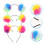 3Stk Pompom Headband Irisierend Flauschig Bunt 10