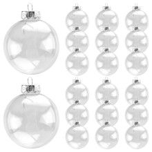 Transparent Christmas Balls Plastic Clear DIY Hanging Bauble Ornaments Christmas Decorations for Home Xmas Tree