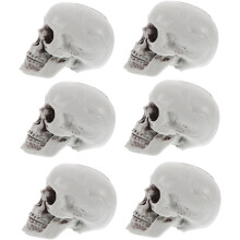 18Stk Kleine Resin-Schädel Halloween Und Tischskulpturen Weiß