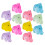 48Stk Mini Skulpturen Resin Bunt LED 2