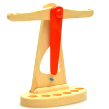 Balança de Madeira Engraçada com 6 Pesos, Balança de Brinquedo, Jogo de Educação Sensorial para Crianças