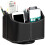 Leather Remote Control Holder,360 Degree  Desk TV Remote Caddy,Bedside Table Organizer for Controller,Media,Mail 9