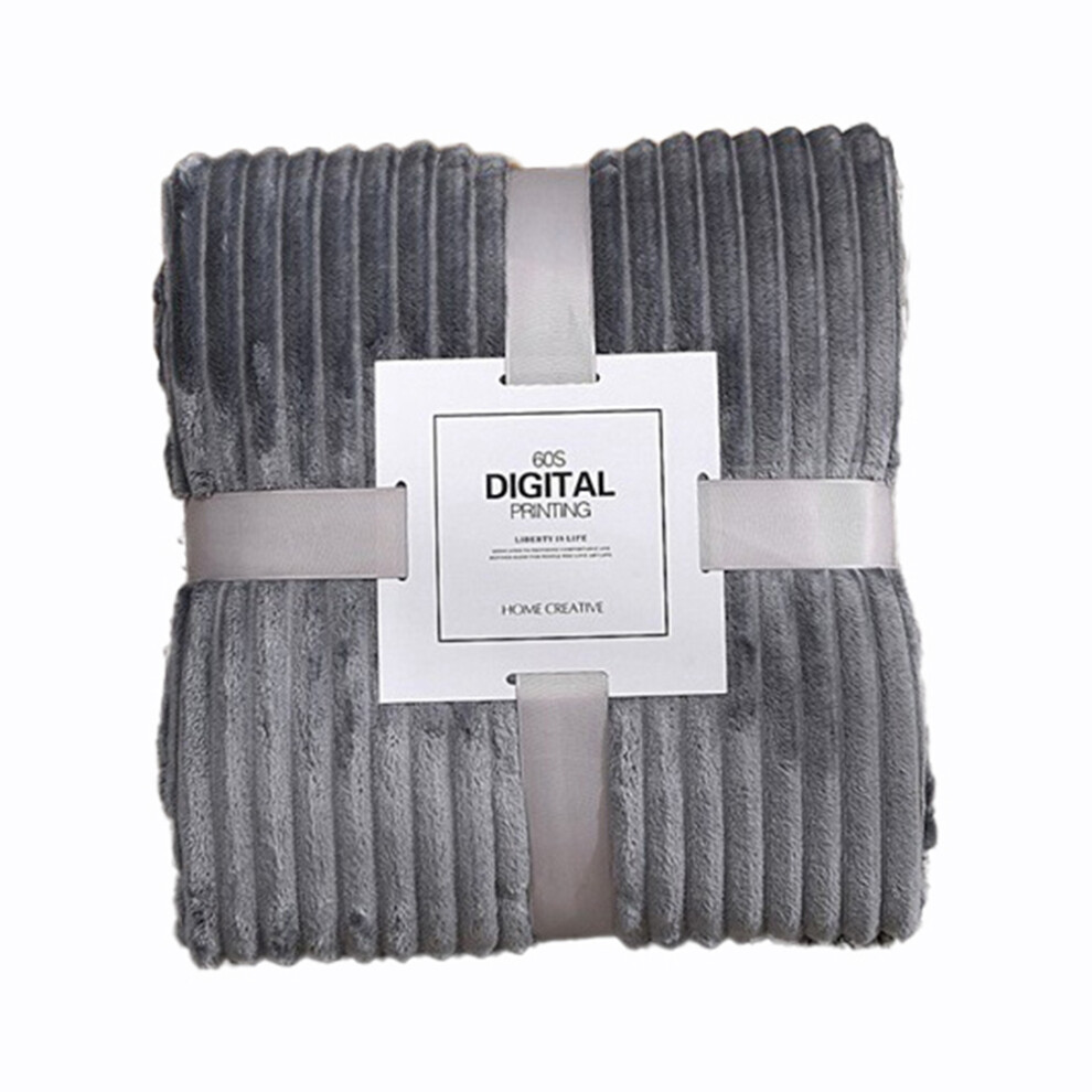 Exogio Flannel Fleece Throw Blanket For Sofa Soft Blanket Solid Color Bedspread Plush Cover For Bed Gift,F