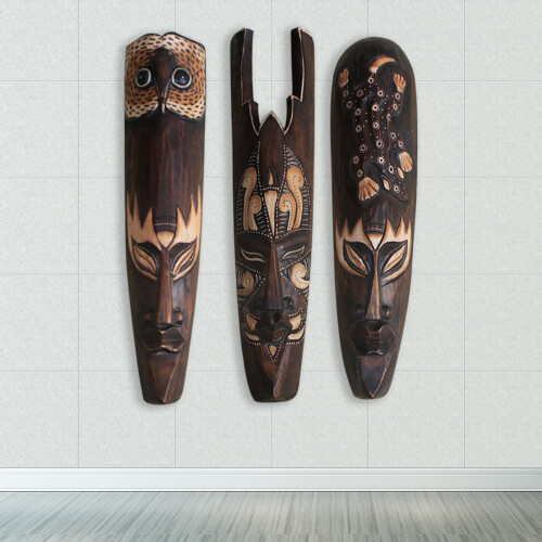 Solid Wood Mask for Wall Decoration African Facebo 2