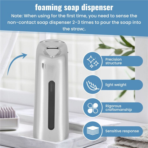 Automatic Soap Dispenser Touchless 400Ml,Automatic Sensor Soap Dispenser,Dish Soap Dispenser for Kitchen Bathroom Hotel 2