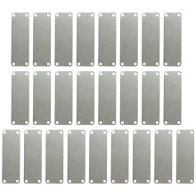 25Er-Pack Edelstahl-Gravurrohlinge, Rechteckige Stempelrohlinge mit 4 LöChern 1 Zoll X 3 Zoll