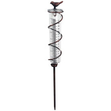 Capaciteit Glazen Spiraal Regenmeter, Gietijzeren Vogel Hangende Regenmeter, Tuin Regenwatermeter Meten met Metalen Frame