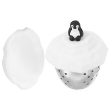 3Stk Teeinfuser Silikon Robust Bunt Pinguin Teesieb