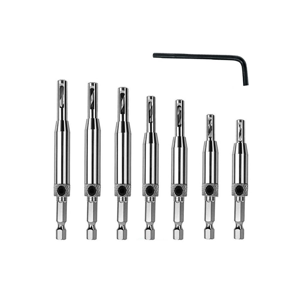 Hinge Bit Set Woodworking Doors And Windows Hinge Hole Opener Positioning Drilling Set Hexagonal Handle Bit 6031939141773
