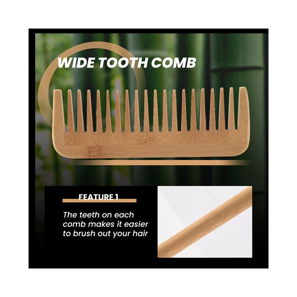 Exogio Thick Solid Wood Comb Wide Tooth Comb Portable Styling Massage Anti-Static Hair Comb Handleless Hairdressing Comb