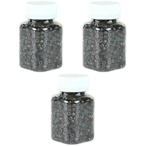 1500Stk Haarwickel Ringe Dunkelbraun, Silikonfutter, Dreadlock Schmuck 2