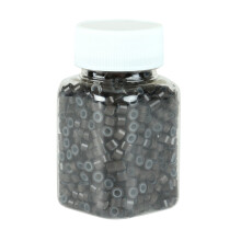 1500Stk Haarwickel Ringe Dunkelbraun, Silikonfutter, Dreadlock Schmuck