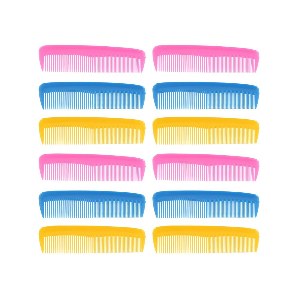 Exogio 12 Pieces Colorful Hair Combs Set For Kids Women Men Colorful Plastic Fine Dressing Comb (, Yellow, )