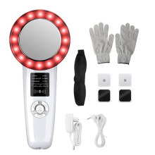 Ultraschall-Kavitations-EMS-SchlankheitsgeräT, 6 in 1-Galvanisches Ultraschall-KöRpermassagegeräT, LED-Infrarot-Therapiewerkzeuge, EU-Stecker