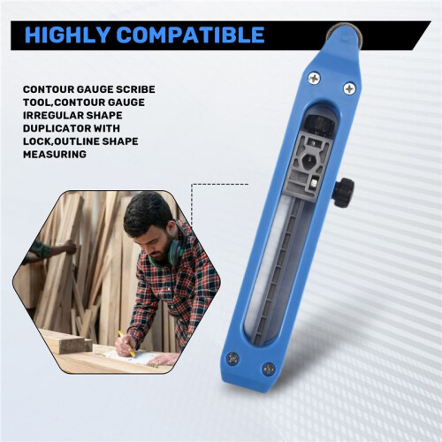 Contour Gauge Scribe Tool,Contour Gauge Irregular Shape Duplicator with Lock,Outline Shape Measuring 2