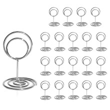 Table Number Holders 20Pcs - 2 Inch Place Card Holder Short Table Number Stands for Wedding Party (Silver)