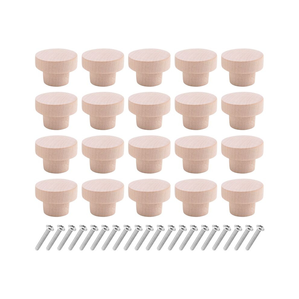 20Pcs Round Unfinished Wood Drawer Knobs 35Mm Dia Wood Furniture Cabinet Dresser Pulls 6032659048120