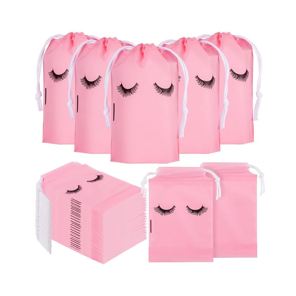 100Pcs Lash Bags for Clients Lash Goodie Bags for Clients Lash Aftercare Bags Eyelash Extensions Makeup Bags