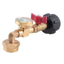 Propan-NachfüLladapter mit Ventil und Manometer, FüLlen Sie 1-Pfund-Flaschen Aus Einem 20-Pfund-Tank, 90-Grad-Winkel-Design, Einfach zu Bedienen