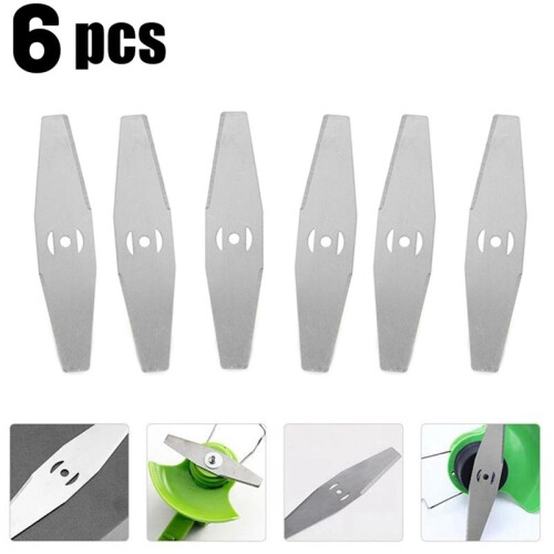 6 Pcs Metal Grass Trimmer Blade String Head Replac 2