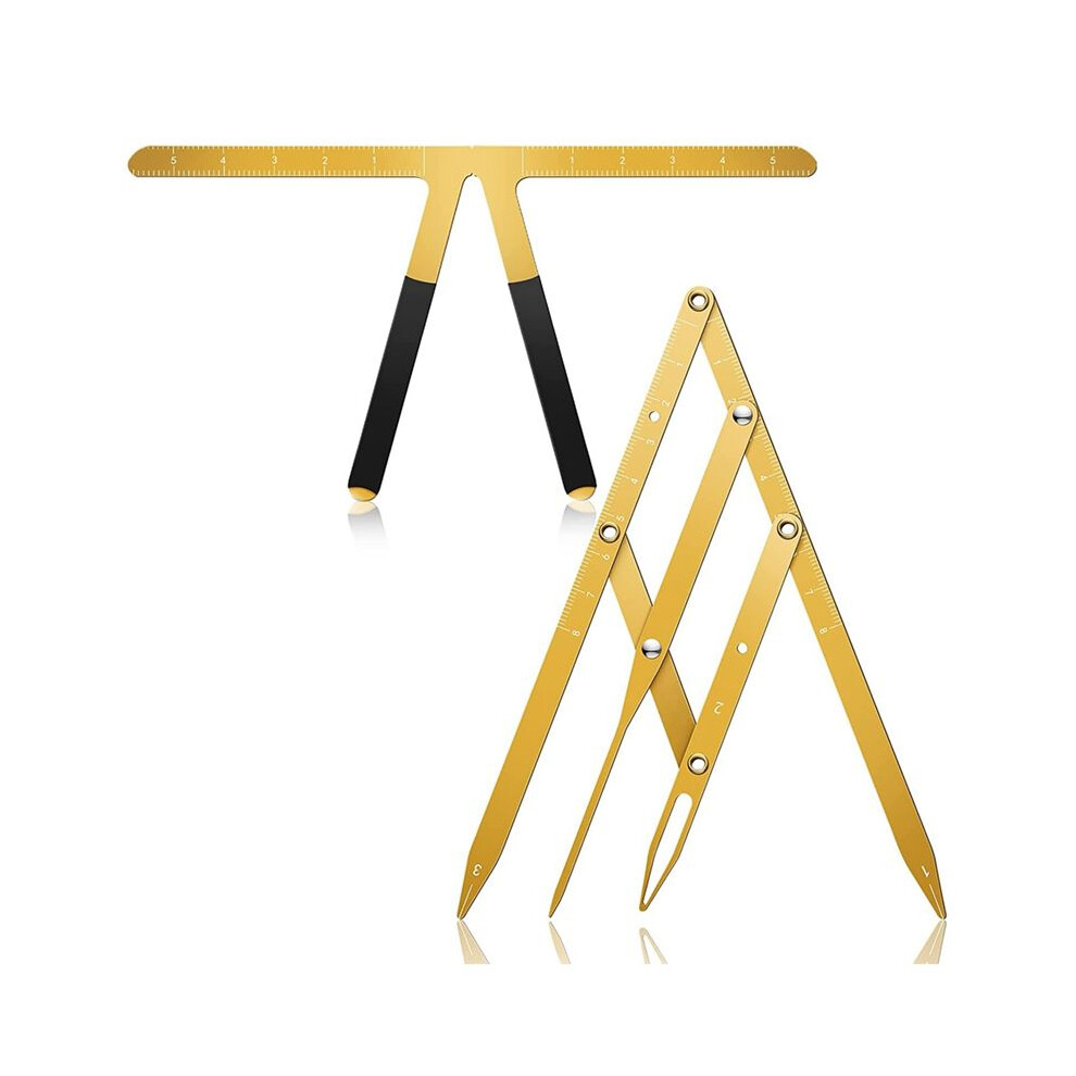 Golden/Gold Eyebrow Ruler 3-Point Positioning Ruler Eyebrow Proportion Caliper Ruler Brow Caliper Measuring Tool
