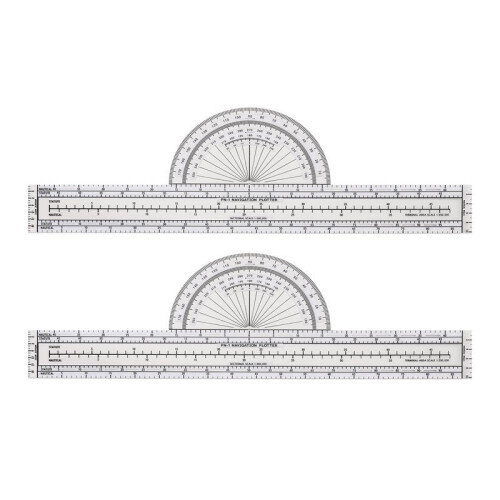 2 Pcs Plotter Plotting Tool Aviation Plotter WAC Charts Air Navigation Plotter  Accessories for Pilots Navigation