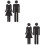 2Paare Büroschilder Damen Wc Lavabo Selbstklebend 8
