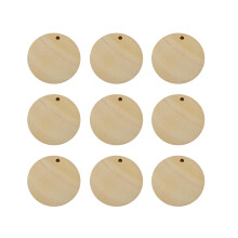 50Stk Runde Holzscheibe Anhänger Schmuckzubehör Einzelnes 35mm