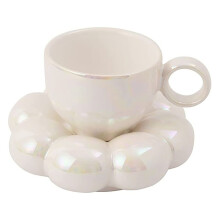 Flower Coffee Cup & Saucer Set Cute Mug Ceramic wi