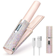 2-Em-1 EléTrico Usb Escova de Alisamento de Cabelo Alisador Chapinha Pente Multifuncional Alisamento Styler