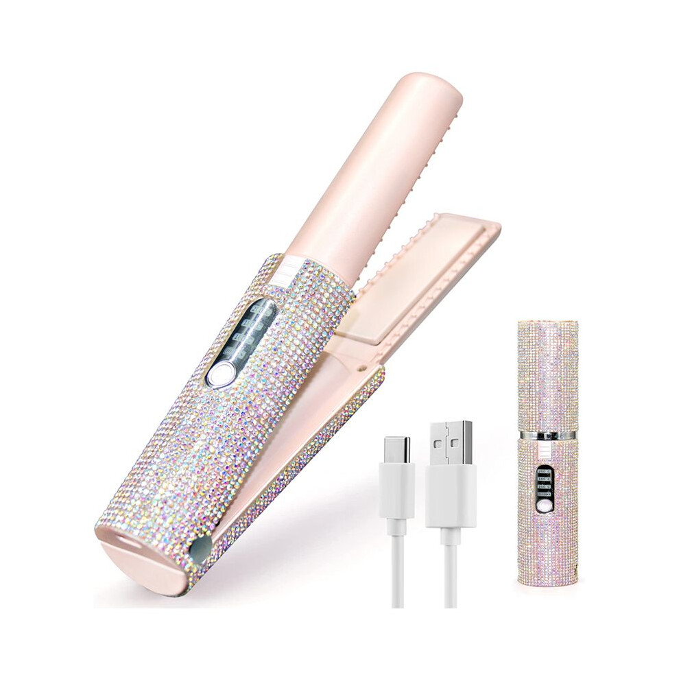 2-In-1 Electric USB Hair Straightening Brush Straightener Flat Iron Multifunctional Comb Straightening Styler