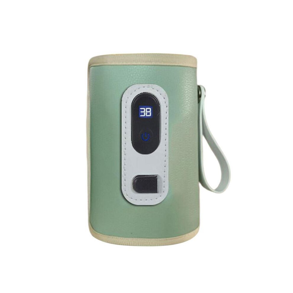 Usb Milk Water Warmer Travel Stroller Insulated Bag Digital Display Baby Nursing Bottle Heater For Outdoor Winter- Green Exogio