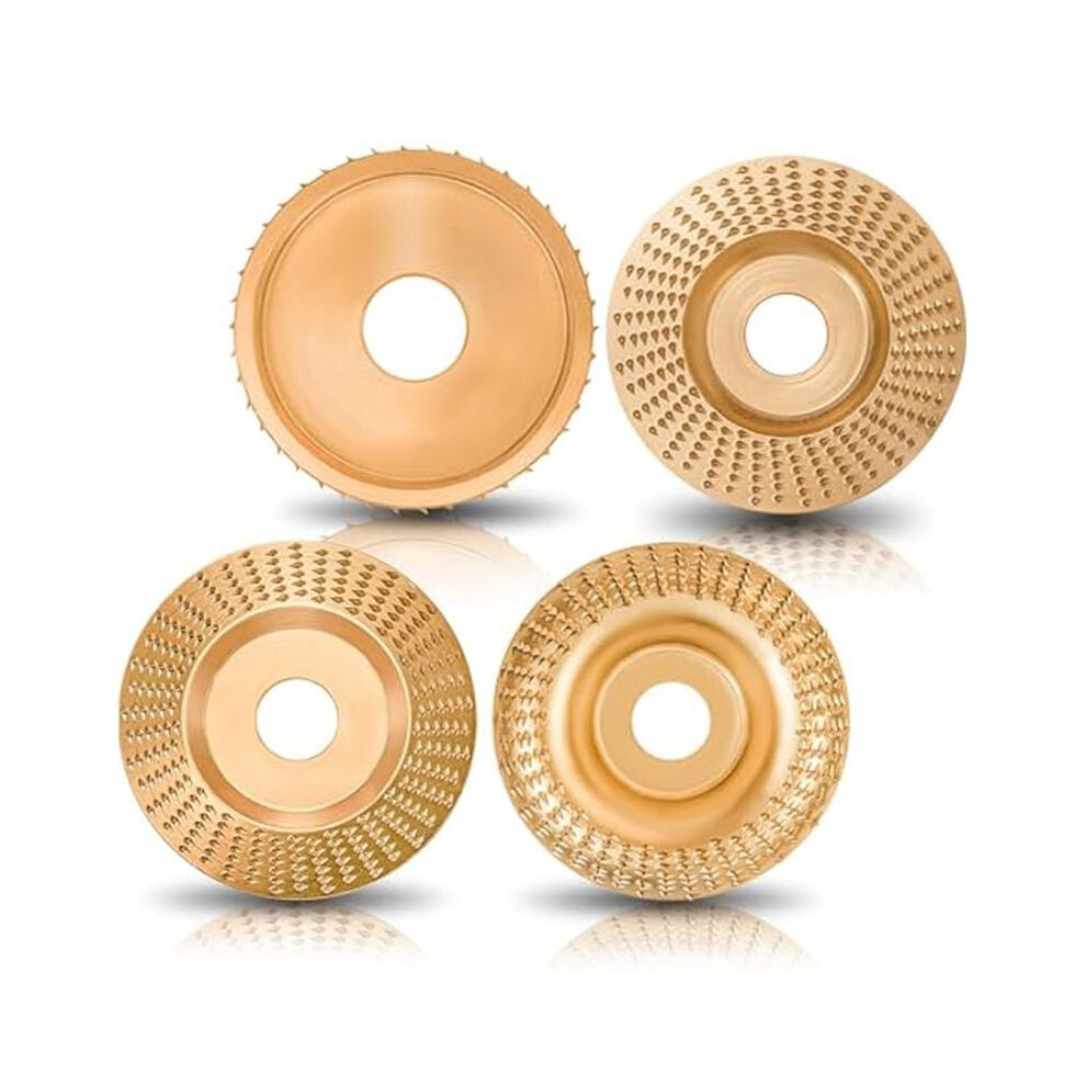 4PCS Angle Grinder Wood Carving Disc Set for 4In or 4 1/2In Attachment, Grinder Disc Wheel Attachments for Woodworking