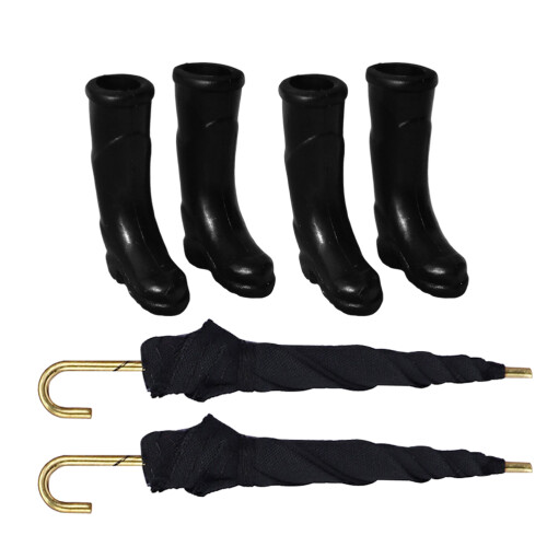 8 Mini Botas De Lluvia Y Negro Para Y Decoración 1