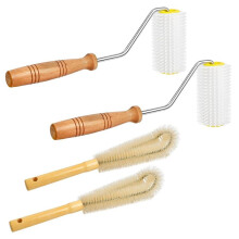 4 Pcs Honey Extractor Uncapping Needle Roller Tool with Wood Handle for Beekeeper, Honey Extractor Spinner
