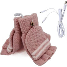 Gants Chauffants USB pour Hommes et Femmes, Gants Chauffants RéVersibles D'Hiver Sans Doigts pour la Dactylographie et une Utilisation en ExtéRieur
