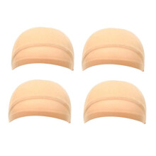 Boné de Peruca HD Boné de Meia Boné de Peruca Transparente Boné de Nylon Fino Capas de CabeçA Convenientes Multifuncionais, Cor da Pele 4 PeçAs