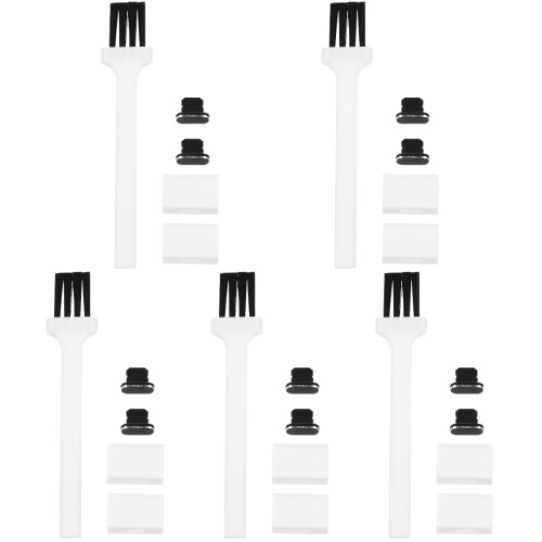 5Sets Ladestation Schutzkappen Schwarz, Langlebiger Handy Plug Stopper 2