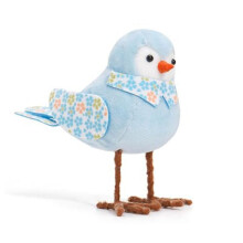 Easter Plush Bird Dolls Holiday Standing Bird Figurine Ornaments with Long Leg & Printed Scarf and Bow for Table