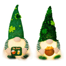 St. Patricks Day-Zwerg - Plüsch-Elfe, Irischer Zwerg, Grüne Gesichtslose Puppe, Skandinavischer Tomte für St. Patricks Day-Dekorationen